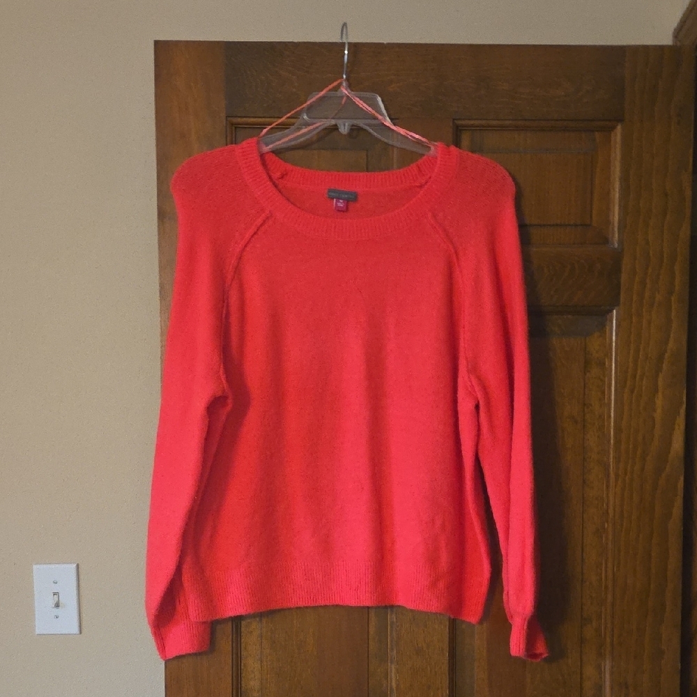 Vince Camuto Vibrant Hot Pink Crew Neck Sweater